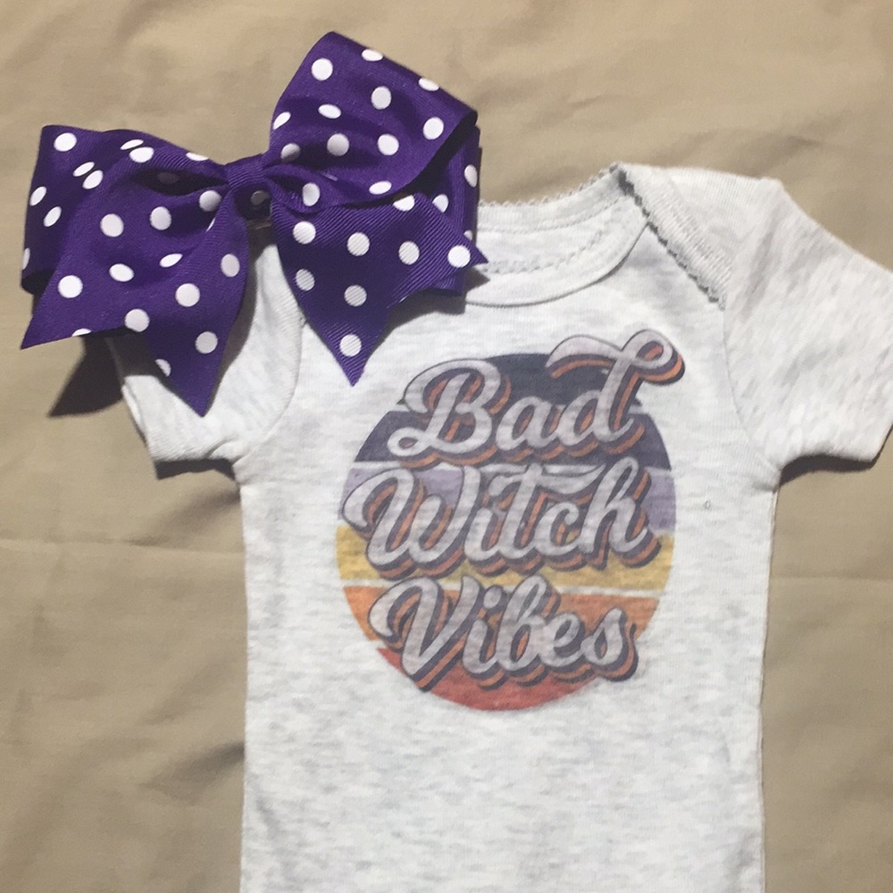 Bad Witch Vibes Onsie with Bow